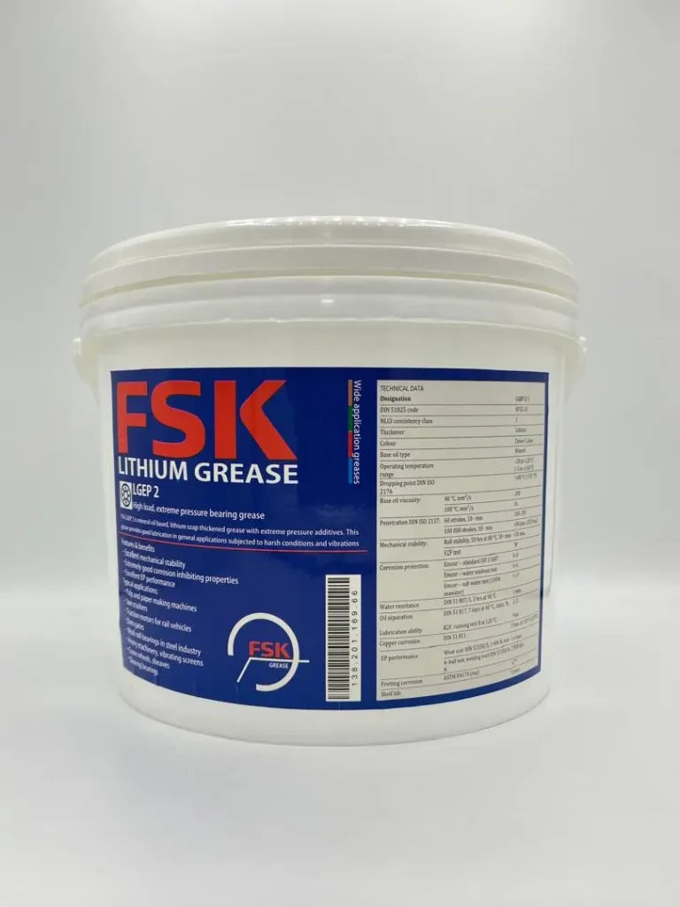گریس لیتیوم EP2 نسوز 4.5 کیلوگرمی FSK LGEP 2/5 - روانکار صنعتی OEM | فارس صنعت کامران(FSK)